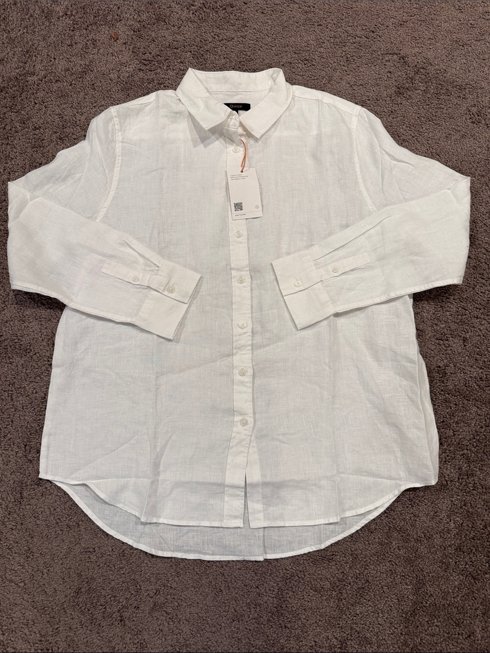 Quince Women's Linen Button-Down Shirt in White